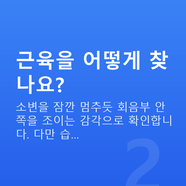케겔운동남성 근육을 어떻게 찾나요?