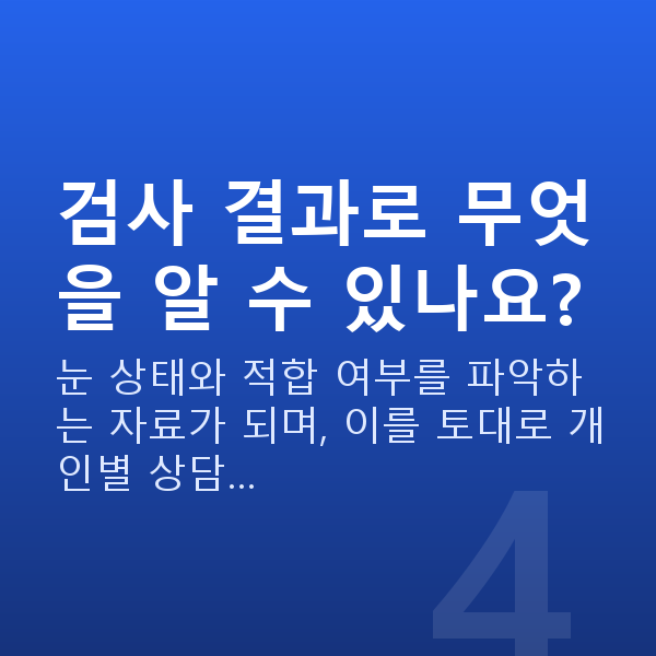 ICL렌즈삽입술검사 검사 결과로 무엇을 알 수 있나요?