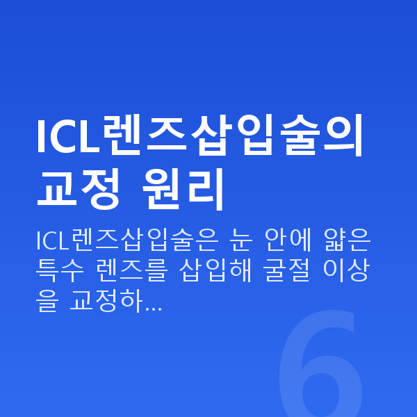 ICL렌즈삽입술방법 ICL렌즈삽입술의 교정 원리
