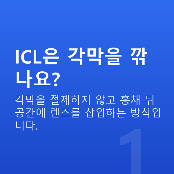 ICL렌즈삽입술수술방법 ICL은 각막을 깎나요?