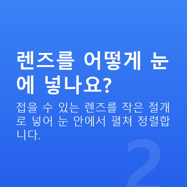ICL렌즈삽입술수술방법 렌즈를 어떻게 눈에 넣나요?