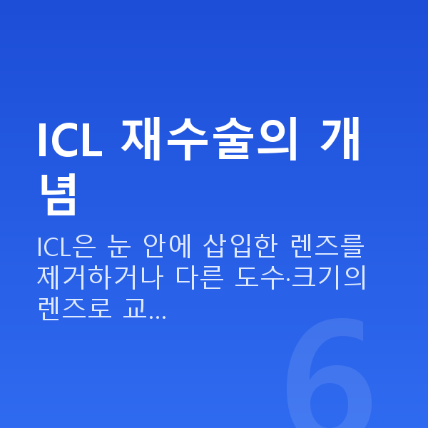 ICL렌즈삽입술재수술 ICL 재수술의 개념