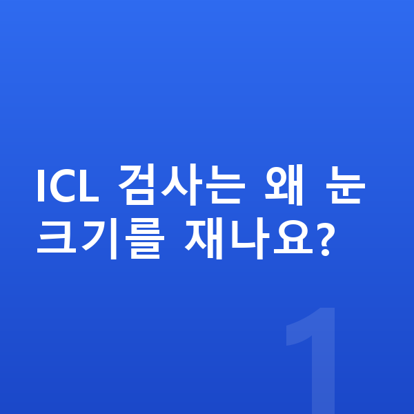 ICL렌즈삽입술검사항목 ICL 검사는 왜 눈 크기를 재나요?
