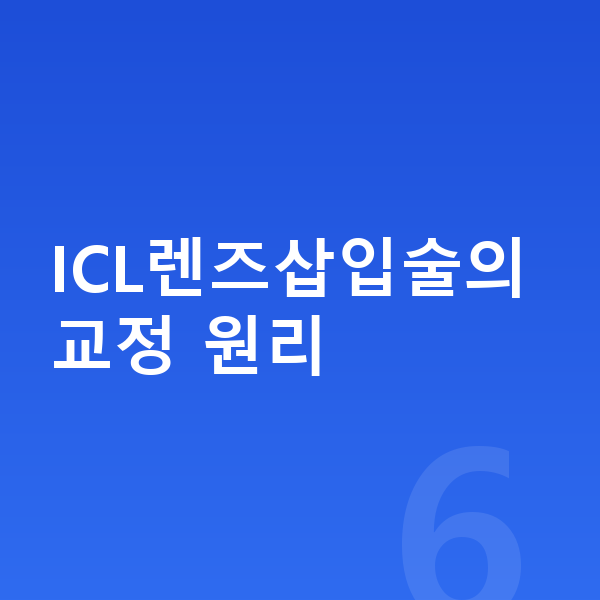 ICL렌즈삽입술방법 ICL렌즈삽입술의 교정 원리
