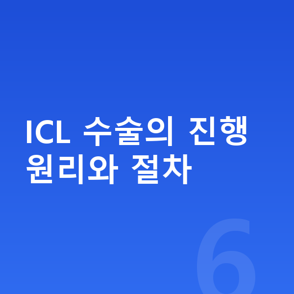 ICL렌즈삽입술수술방법 ICL 수술의 진행 원리와 절차
