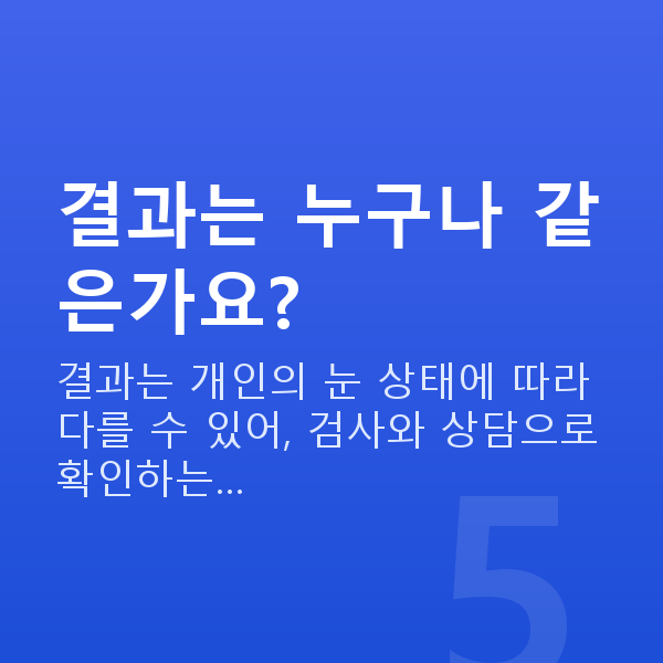 강남라식라섹잘하는곳 결과는 누구나 같은가요?