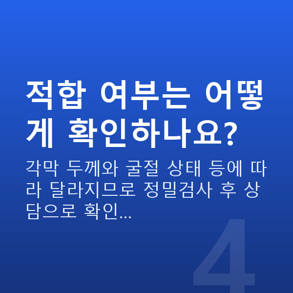 강남스마일라식잘하는곳 적합 여부는 어떻게 확인하나요?