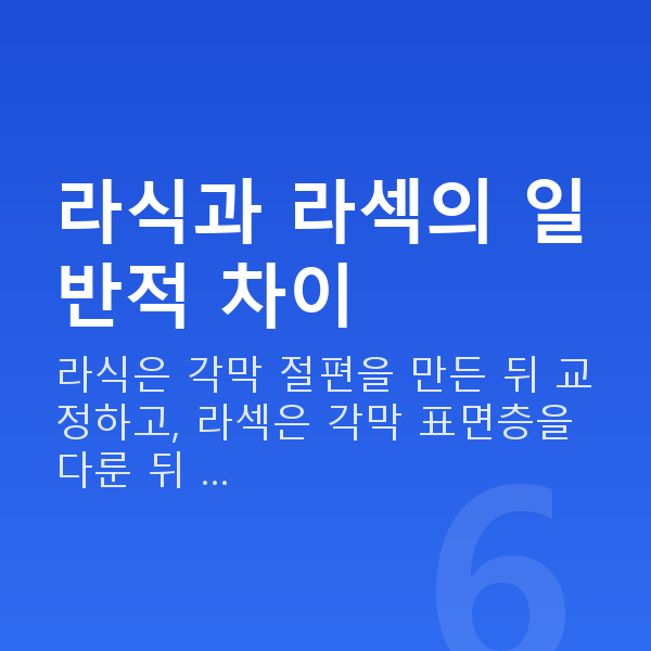 강남역라식라섹추천 라식과 라섹의 일반적 차이