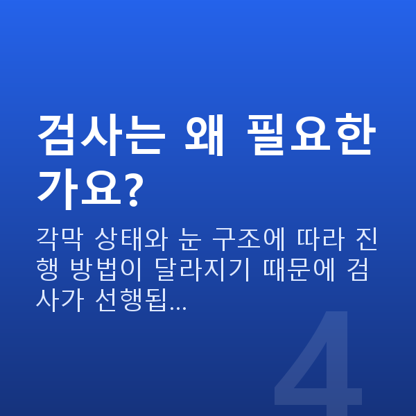 강남역렌즈삽입술비용 검사는 왜 필요한가요?
