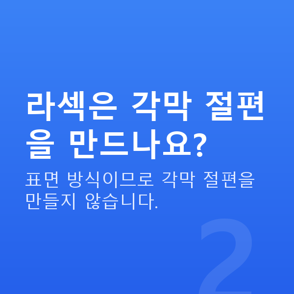 고도근시라섹 라섹은 각막 절편을 만드나요?