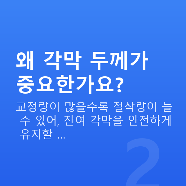 고도근시라식 왜 각막 두께가 중요한가요?