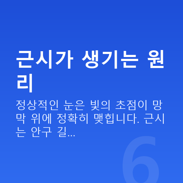 근시 근시가 생기는 원리