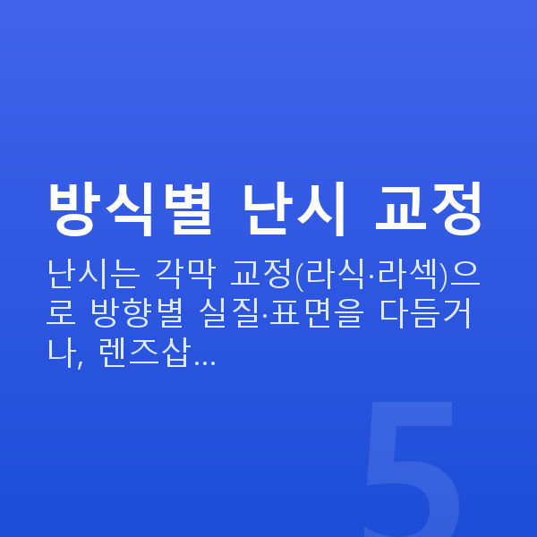 난시시력교정 방식별 난시 교정