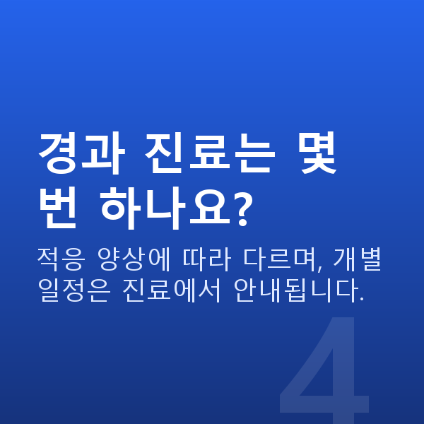 노안교정과정 경과 진료는 몇 번 하나요?
