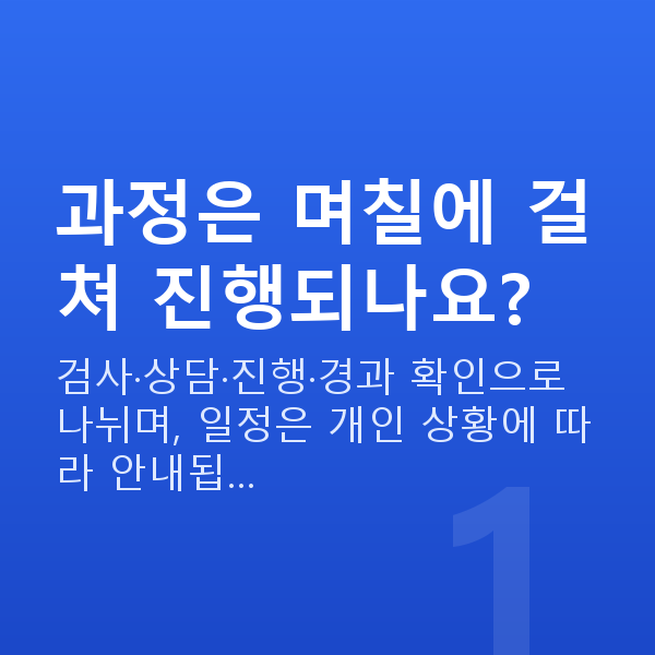 노안라식과정 과정은 며칠에 걸쳐 진행되나요?