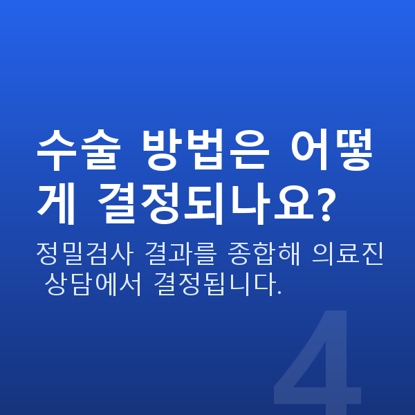 노안라식수술방법 수술 방법은 어떻게 결정되나요?