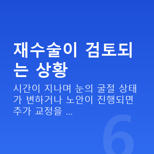 노안라식재수술 재수술이 검토되는 상황