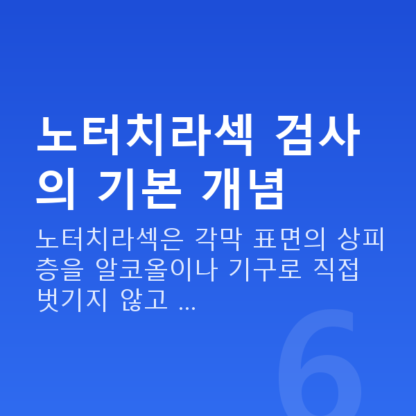 노터치라섹검사항목 노터치라섹 검사의 기본 개념
