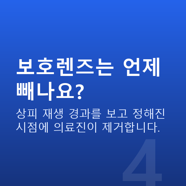 노터치라섹과정 보호렌즈는 언제 빼나요?