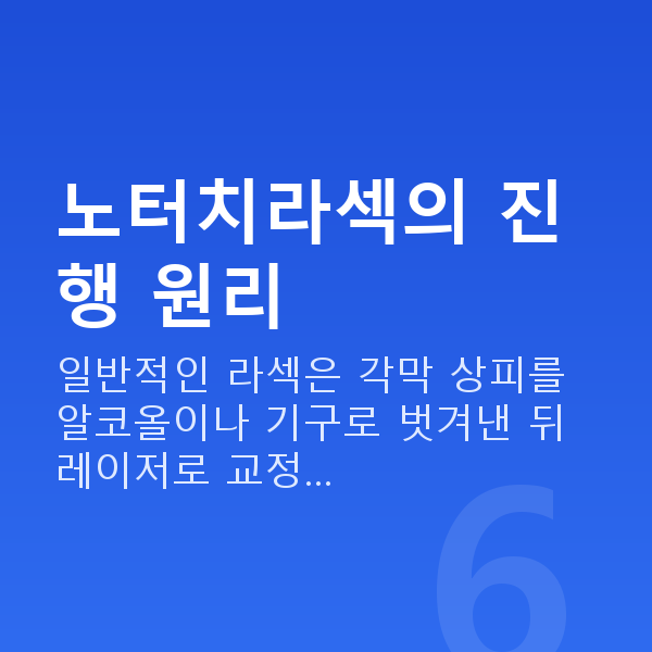 노터치라섹수술방법 노터치라섹의 진행 원리