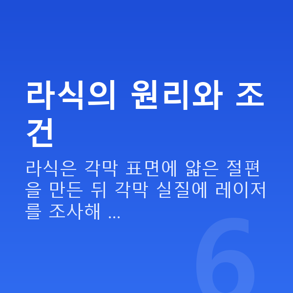대학생라식 라식의 원리와 조건
