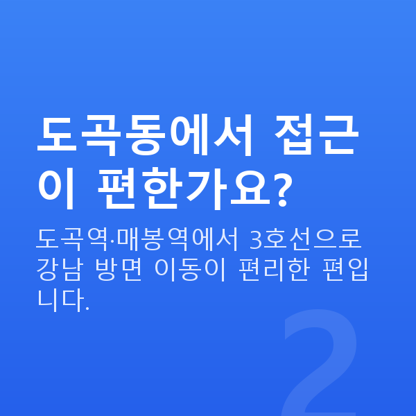 도곡동라식 도곡동에서 접근이 편한가요?
