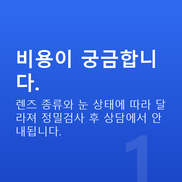 도곡동렌즈삽입술 비용이 궁금합니다.