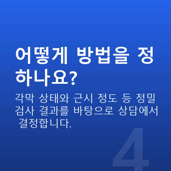 라섹vs렌즈삽입술 어떻게 방법을 정하나요?