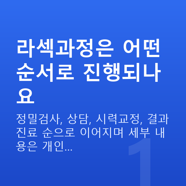 라섹과정 라섹과정은 어떤 순서로 진행되나요