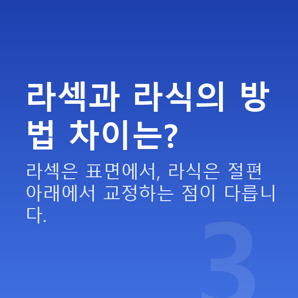 라섹수술방법 라섹과 라식의 방법 차이는?