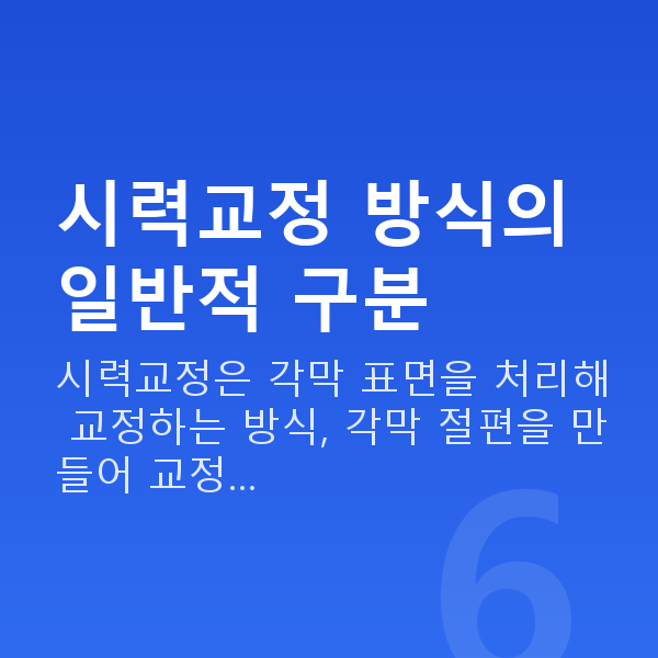 라섹종류 시력교정 방식의 일반적 구분