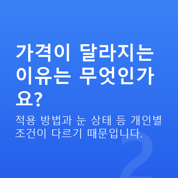 라식가격 가격이 달라지는 이유는 무엇인가요?