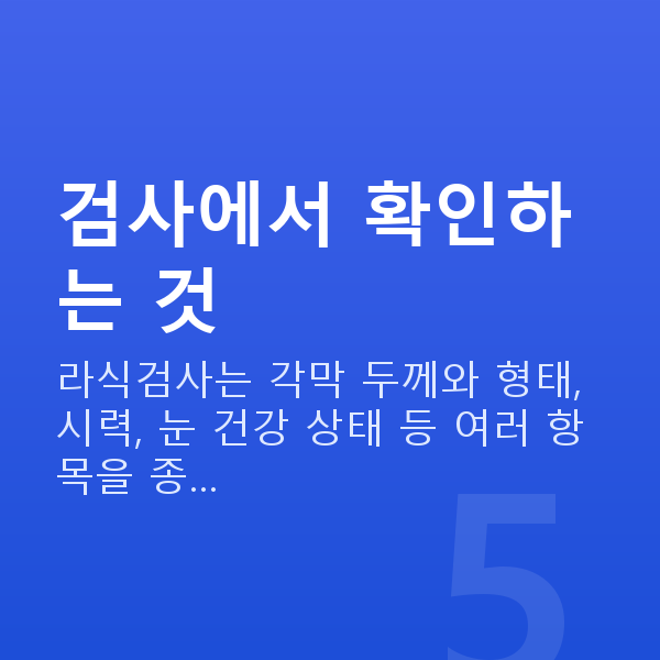 라식검사 검사에서 확인하는 것