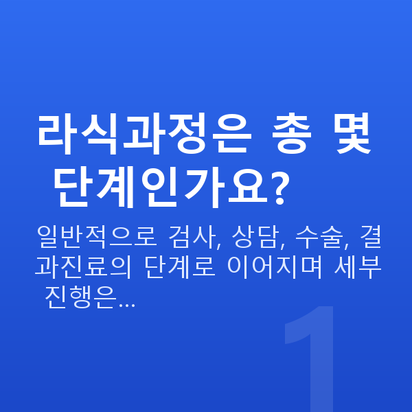 라식과정 라식과정은 총 몇 단계인가요?