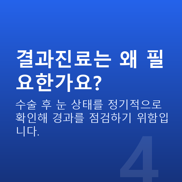라식과정 결과진료는 왜 필요한가요?