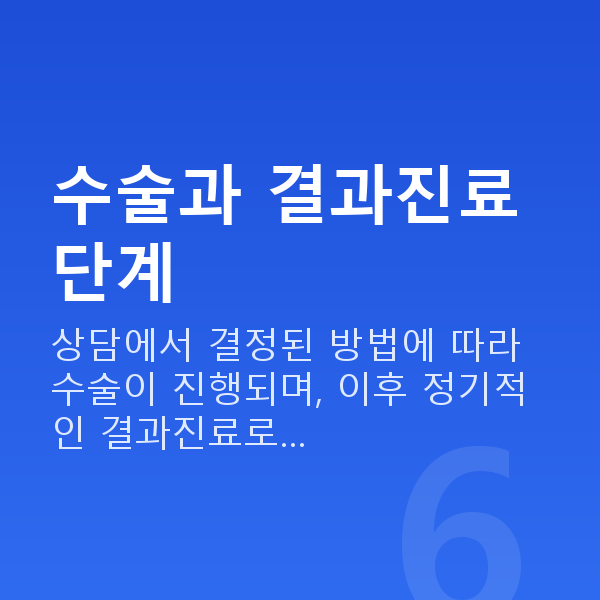 라식과정 수술과 결과진료 단계