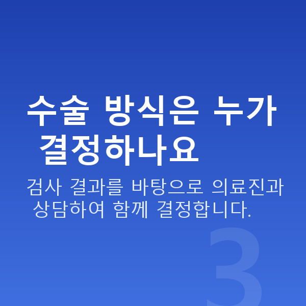 라식라섹 수술 방식은 누가 결정하나요