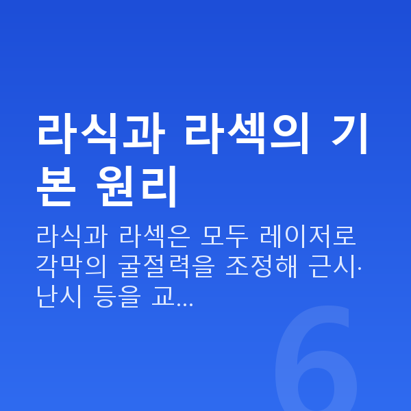 라식라섹 라식과 라섹의 기본 원리