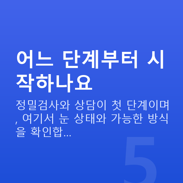 라식라섹과정 어느 단계부터 시작하나요