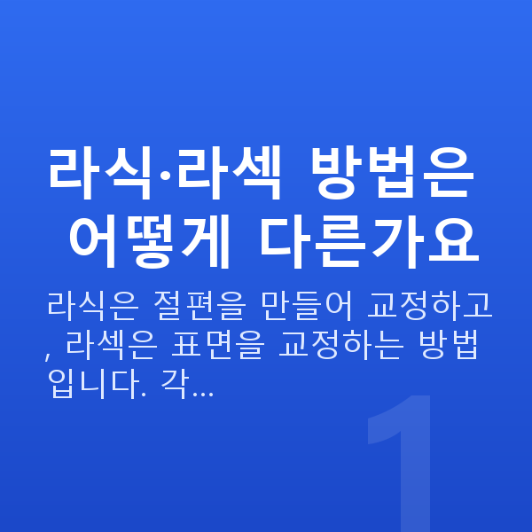 라식라섹방법 라식·라섹 방법은 어떻게 다른가요