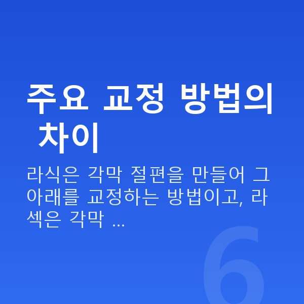라식라섹방법 주요 교정 방법의 차이