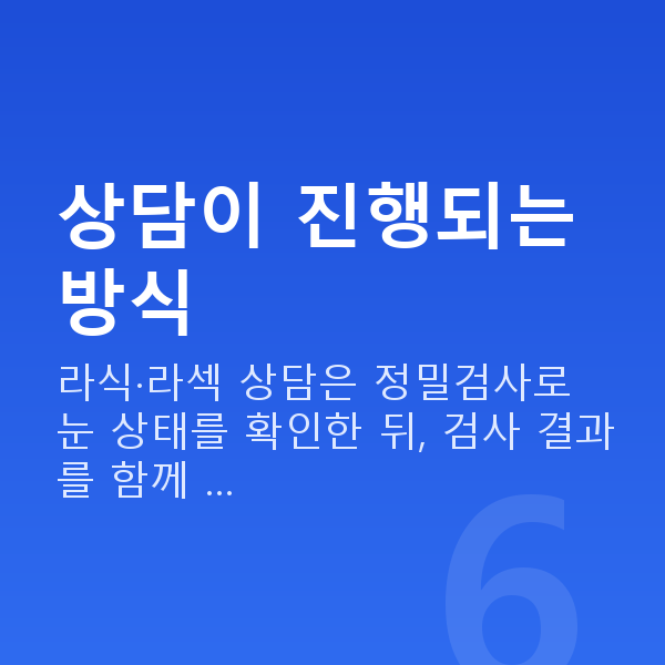 라식라섹상담 상담이 진행되는 방식