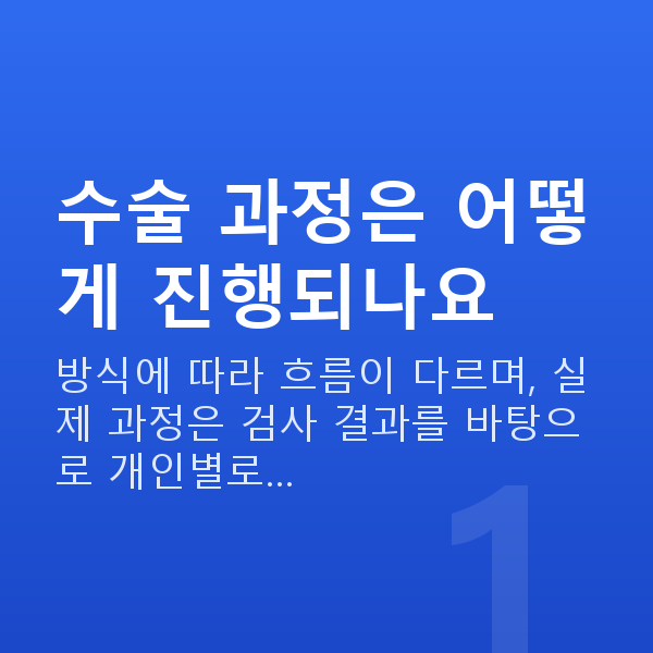 라식라섹수술과정 수술 과정은 어떻게 진행되나요