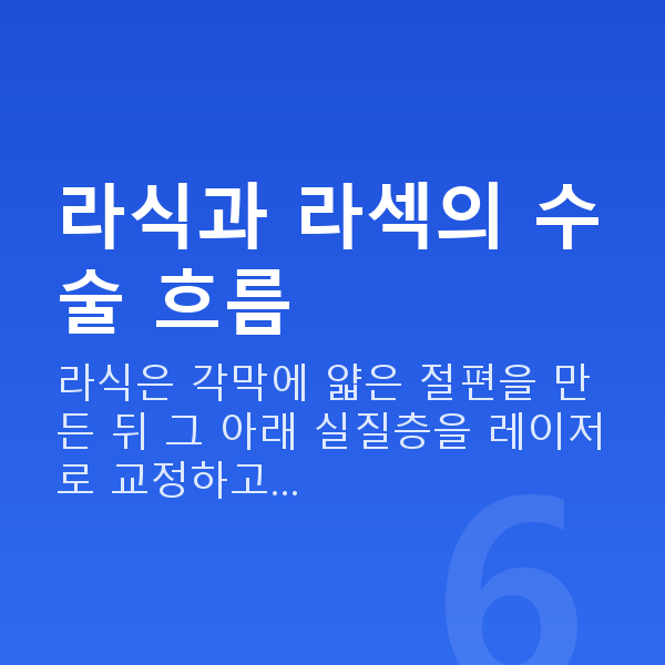 라식라섹수술과정 라식과 라섹의 수술 흐름