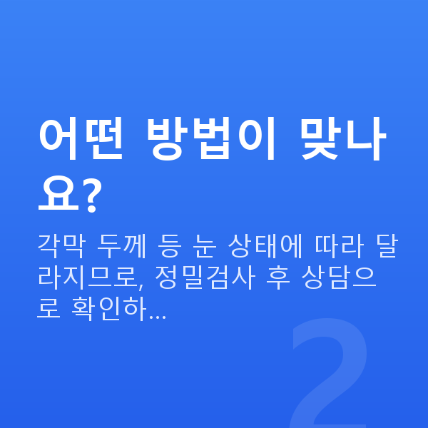 라식라섹차이 어떤 방법이 맞나요?