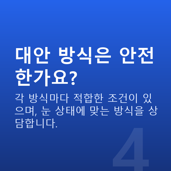 라식부적합 대안 방식은 안전한가요?
