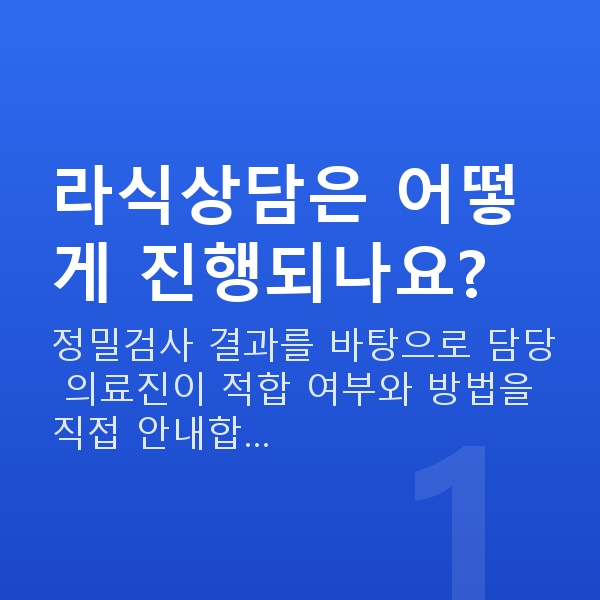 라식상담 라식상담은 어떻게 진행되나요?