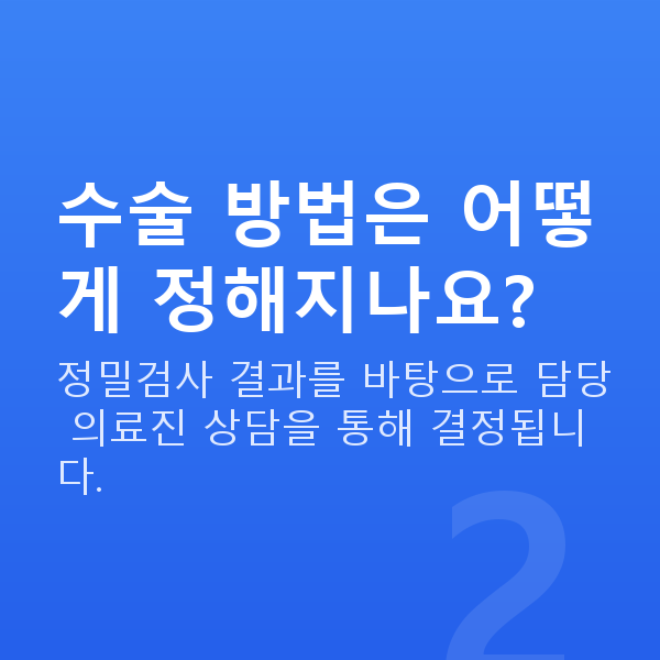 라식수술과정 수술 방법은 어떻게 정해지나요?