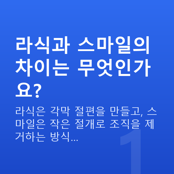 라식수술방법 라식과 스마일의 차이는 무엇인가요?