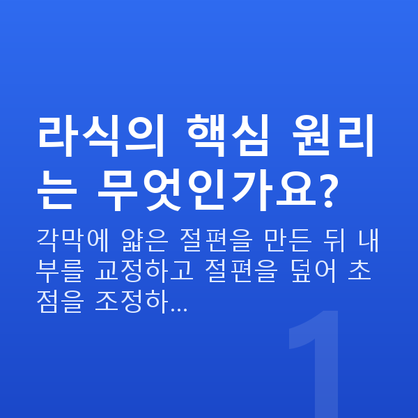 라식원리 라식의 핵심 원리는 무엇인가요?
